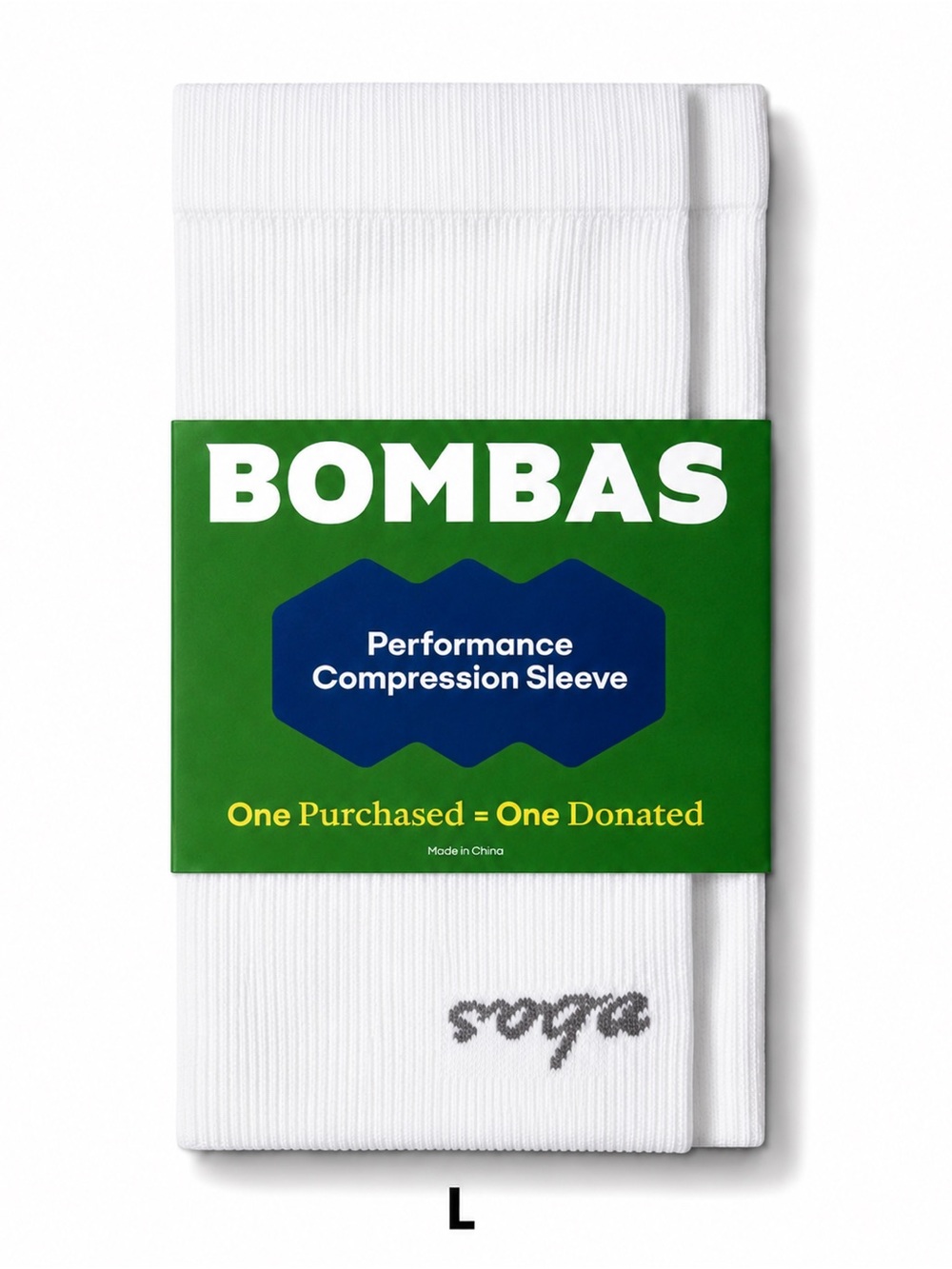 Bombas Compression Calf Sleeve 20-30mmHg White L